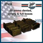 M2 browning MG dented, empty and full ammo boxes