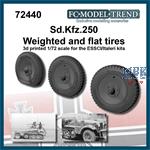 Sdkfz 250 Weighted wheels + flat wheel (1:72)