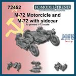 Soviet motorcycle M-72 with and withoud sidecar