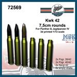 7,5cm rounds for Kwk42, Panther and Jpz IV (1:72)