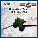 Hotchkiss 25mm anti tank gun SA 34 (1:72)