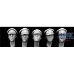 5 heads wearing British WW1 field caps