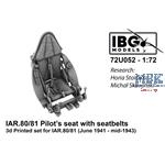 IAR.80/81 Pilot's seat w/ seatbelts (06/41-mid 43)