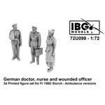 German Doctor, Nurse and wounded Officer
