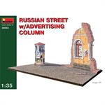 Russian Street with Advertising Column