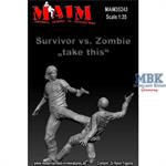 Survivor shoots Zombi ( 2 Figures)