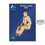 US Navy Pilot (WWII), sitzend