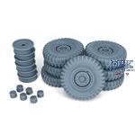 DUKW road wheels set (weighted) w/ spare (Italeri)