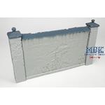 Cracked wall w/pillars & plain tiles - 12,5x6,5 cm