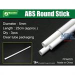 ABS Round Stick Ø 5mm,  25 cm Länge Rundprofil 3x