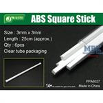 ABS Square Stick 3x3mm, 25 cm Länge Vierkantprofil