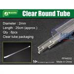 Clear Round Tube Ø 2mm, Klarplastik Hohlprofil
