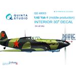 Yak-1 (mid) 3D-Printed & coloured Interior