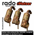 Hetzer late muffler - dented and new (Takom)