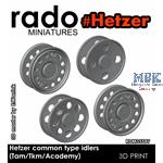 Hetzer idlers set, late (4 types, 4 pairs)