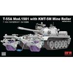T-55A Model 1981 with KMT-5M Mine Roller