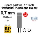 Hexagonal Punch and die set - Spare part 0,7mm
