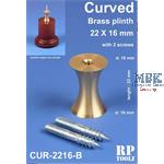 Curved Brass plinth 22x16 mm    Sockelhalterung
