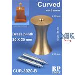 Curved Brass plinth 30x20 mm    Sockelhalterung