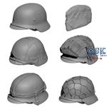 WWII German Helmets and side cap 1:16