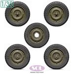U.S. 1/4 ton Truck Combat Wheel Tires (Tamiya)