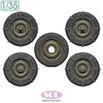 U.S. 1/4 ton Truck Combat Wheel w/ Chain (Tamiya)