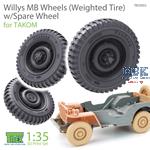 Willys MB Wheels (Weighted Tire) w/ Spare Wheel