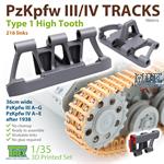 PzKpfw.III/ IV Tracks Type 1 High Tooth 1/35