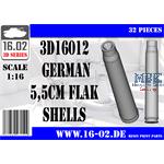 German 5,5cm Flak shells (1:16)