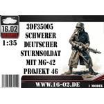 Schwerer deutscher Sturmsoldat mit MG-42