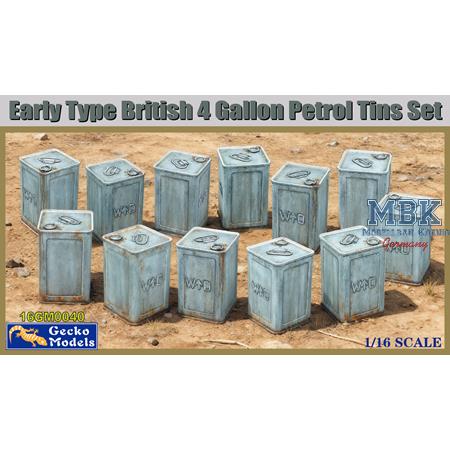 Early Type British 4 Gallon Petrol Tins Set