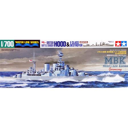 British Battle Cruiser Hood & E Class Destroyer