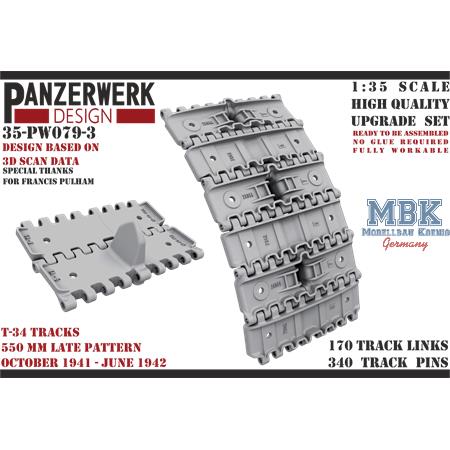 T-34 tracks 550 mm wide Oct 1941-Jun 1942  1:35