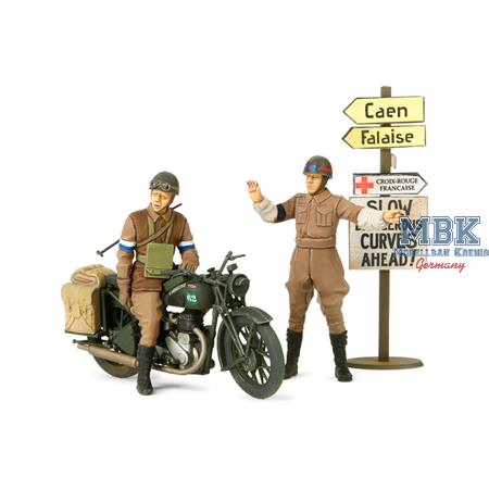 British BSA M20 Motorcycle w/ Military Police Set