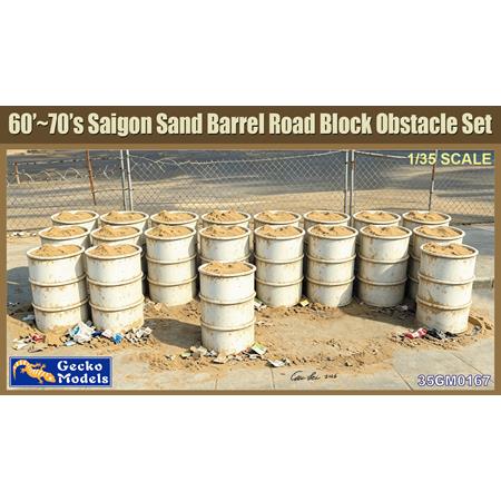 60's-70's Saigon Sandbarrel Roadblock Obstacle Set