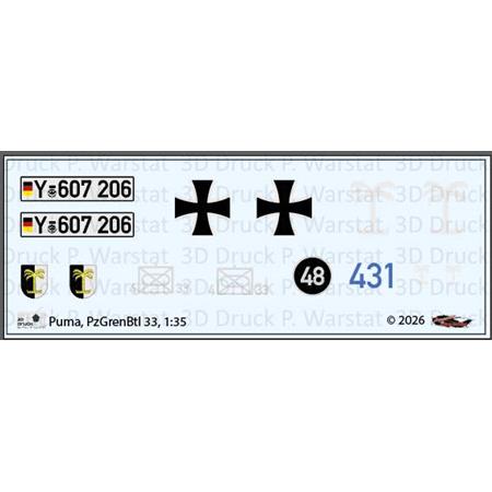 Decalbogen Puma PzGrenBtl 33