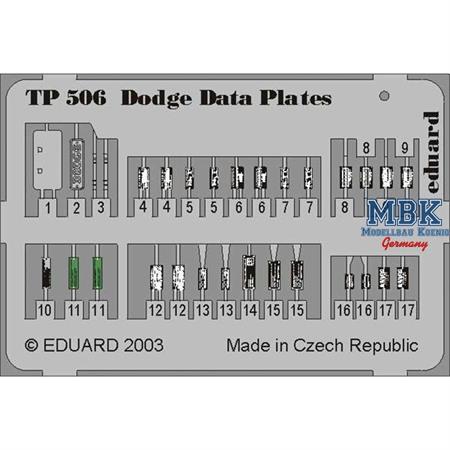 Dodge Data plates