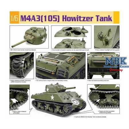 1/6 M4A3 Sherman 105mm Howitzer Tank