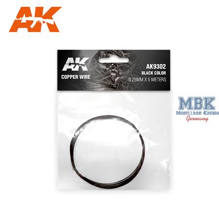 Copper Wire/ Kupferdraht 0,25mm ø Black Color