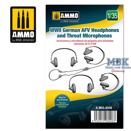 WWII German AFV Headphones and Throat Mics (1:35)