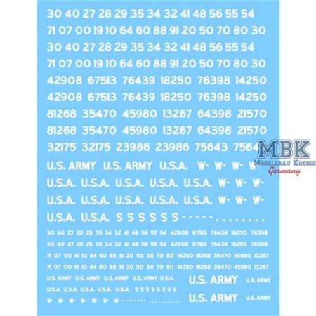 U.S. Fahrzeugregistriercodes, unschabloniert WEISS