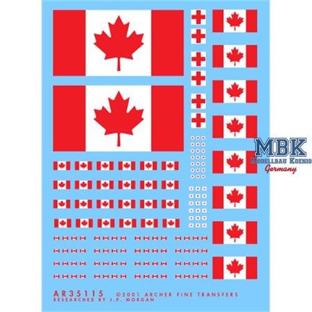 Kanadische Flaggen und Sanitätsabzeichen