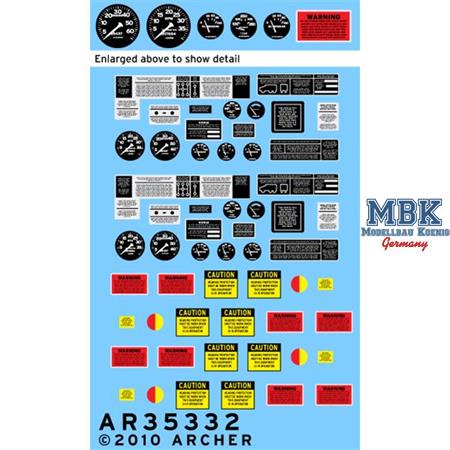 M35A2 Instrumente und Beschriftungen