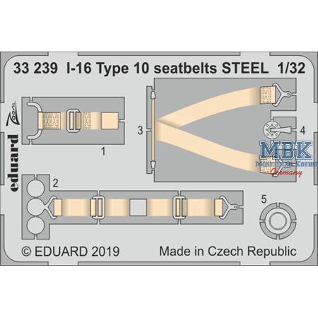 I-16 Type 10 seatbelts STEEL 1/32