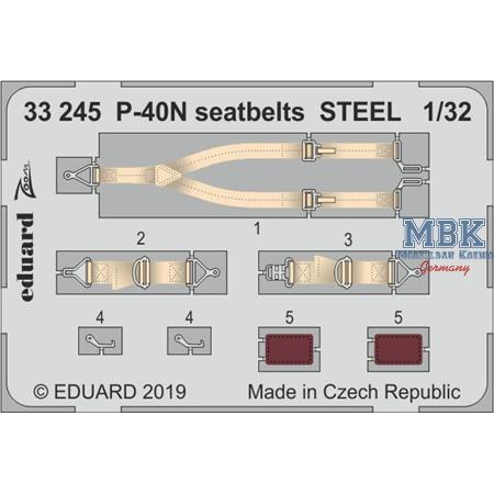 Curtiss P-40N Kittyhawk seatbelts STEEL 1/32