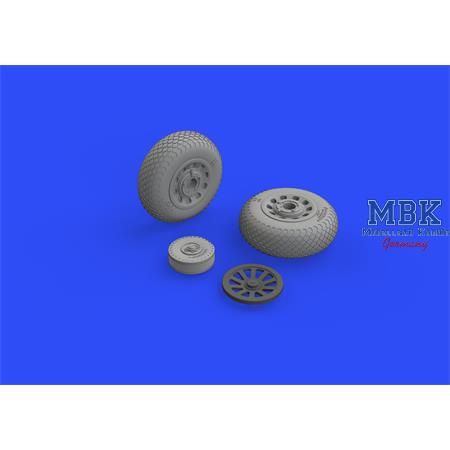 P-51D wheels cross tread 1/48