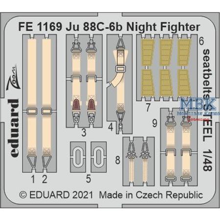 Ju-88C-6b Night Fighter seatbelts STEEL  1/48