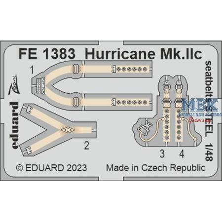 Hawker Hurricane Mk.IIc seatbelts STEEL 1/48