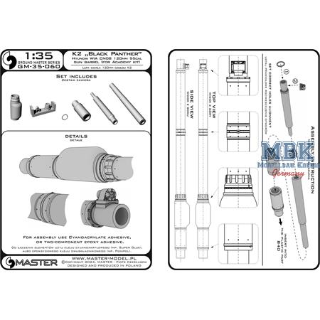 K2 Black Panther Hyundai WIA CN08 120mm gun barrel