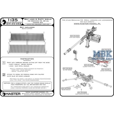 Belt links + empty shells for Browning M2 .50 cal